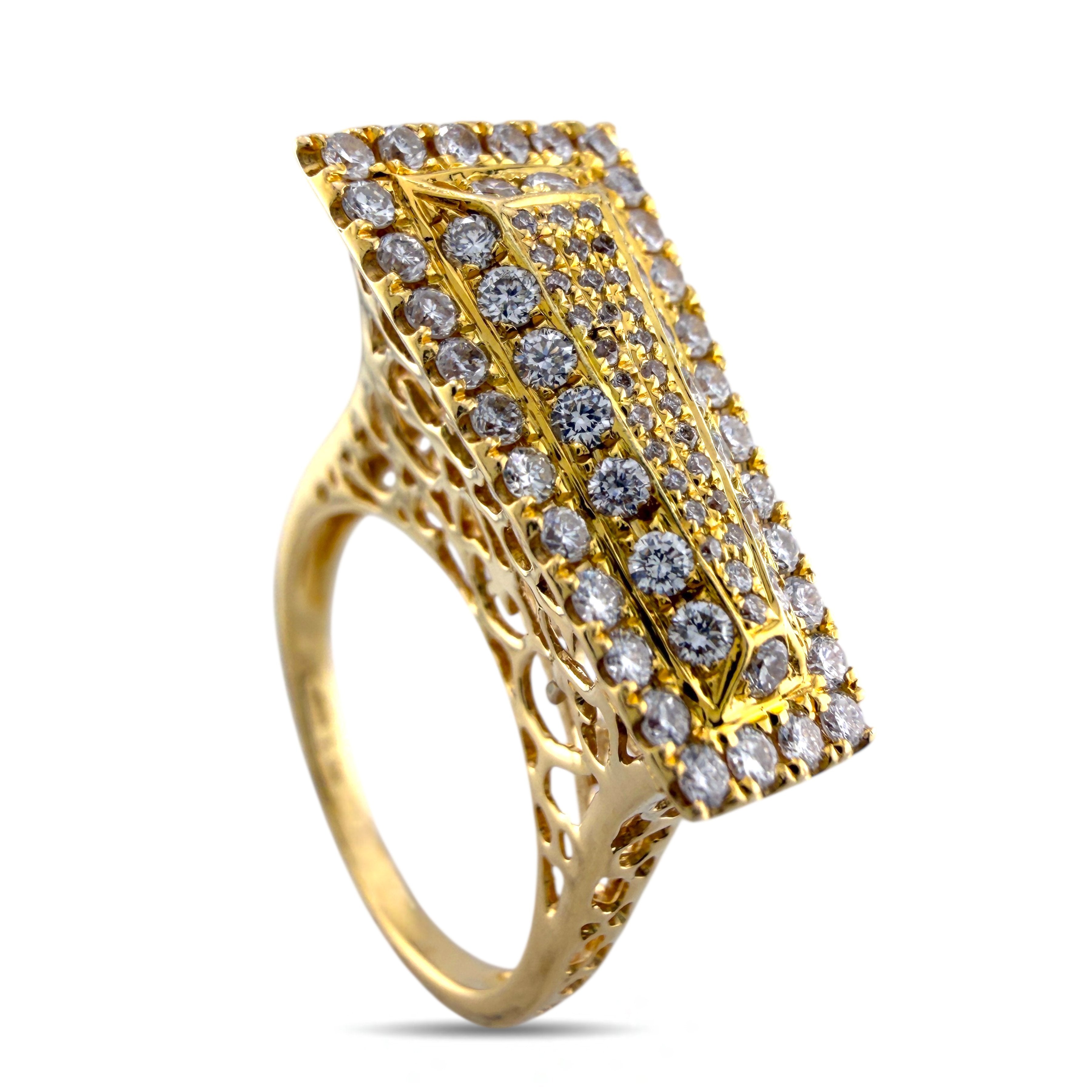 Afarin 18K Yellow Gold Convertible 1.24ct Diamond Ring Set