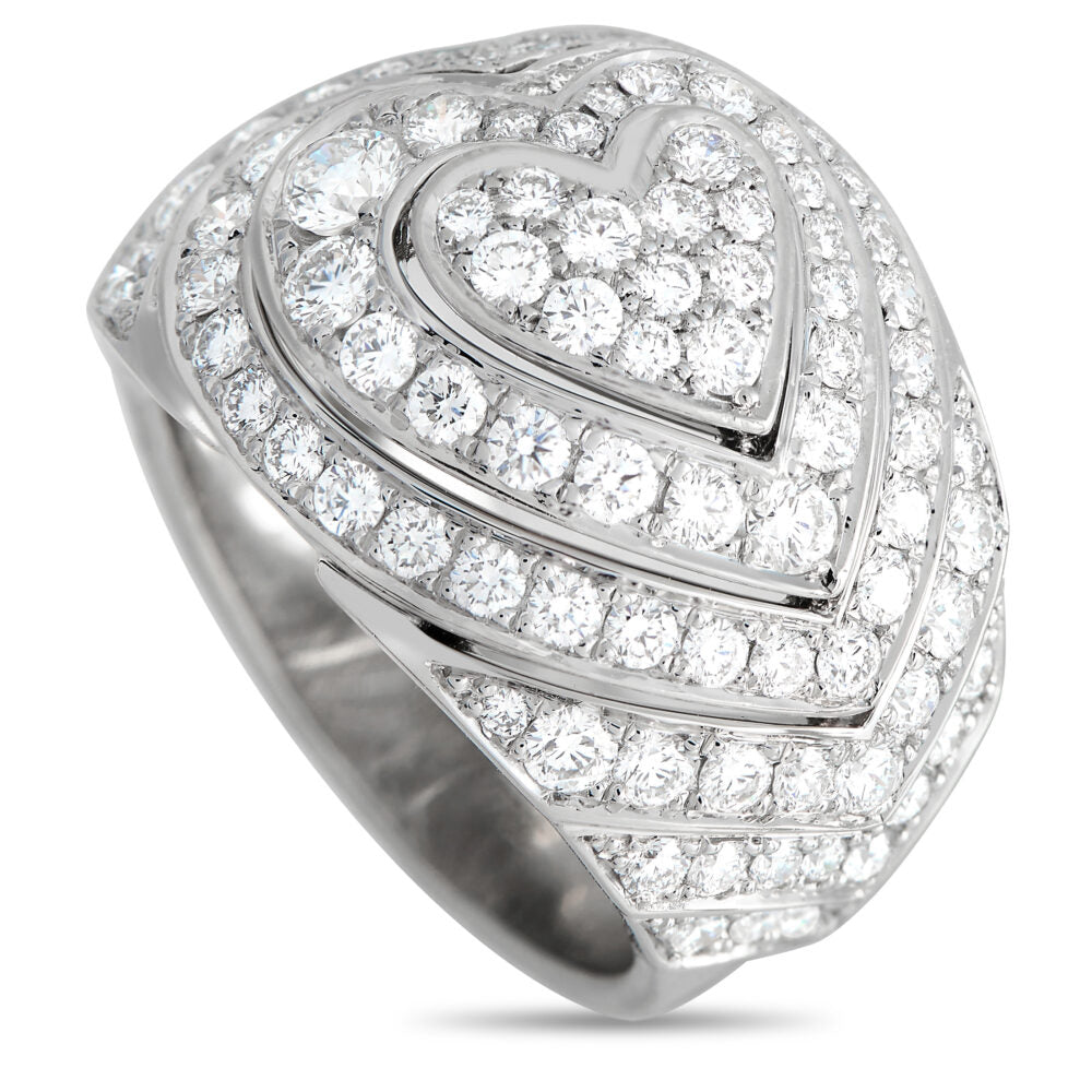 Cartier Diamond Heart Domed Cocktail Ring