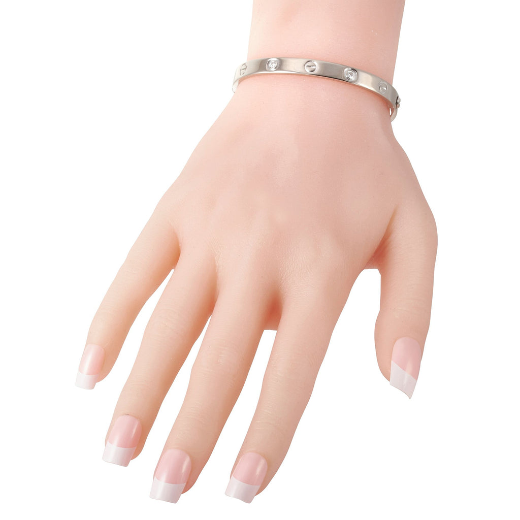 CartierLOVE 18K White Gold 4 Diamond Bracelet