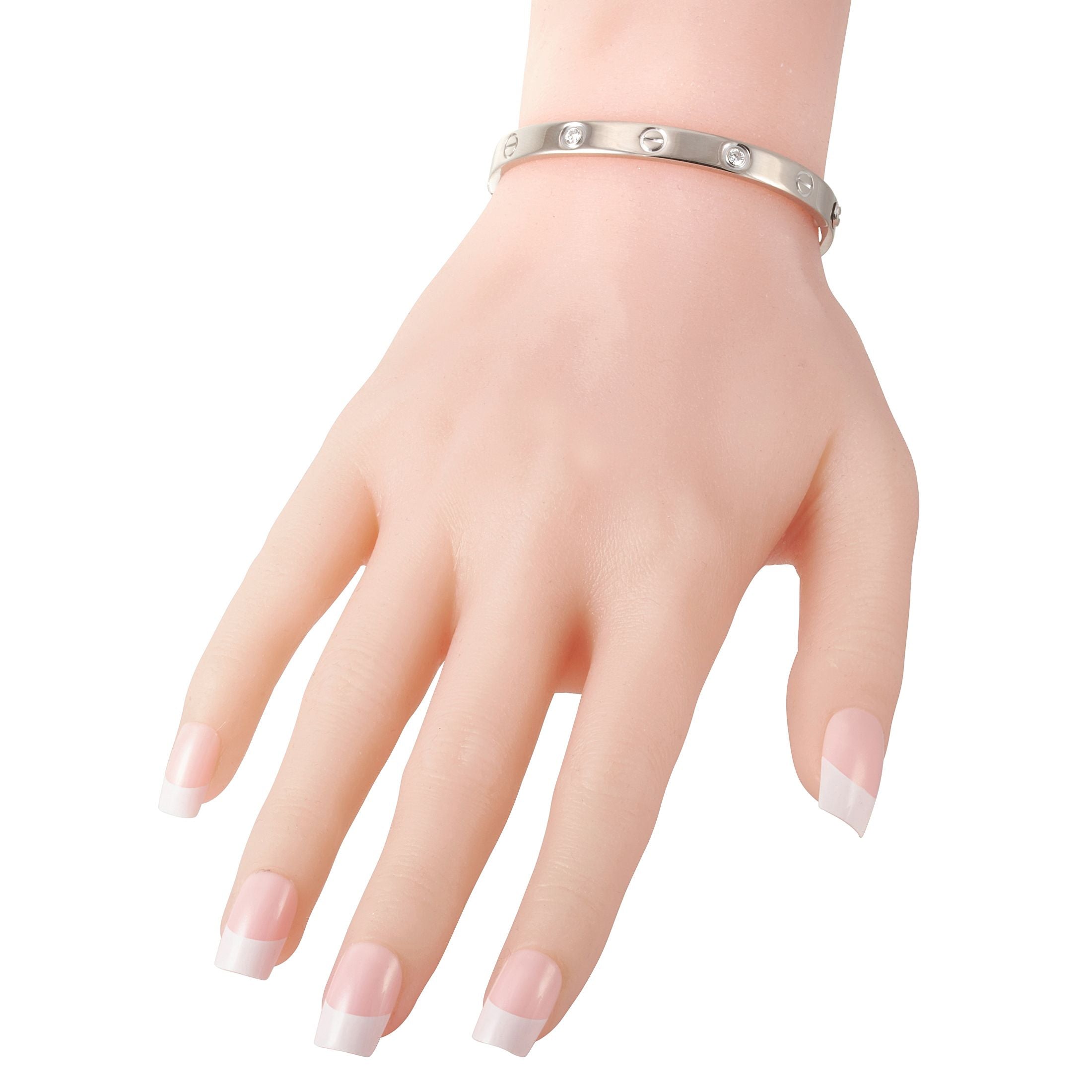 CartierLOVE 18K White Gold 4 Diamond Bracelet