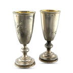 Imperial Russian 84 Zolotnik Silver Pair of Antique Cups