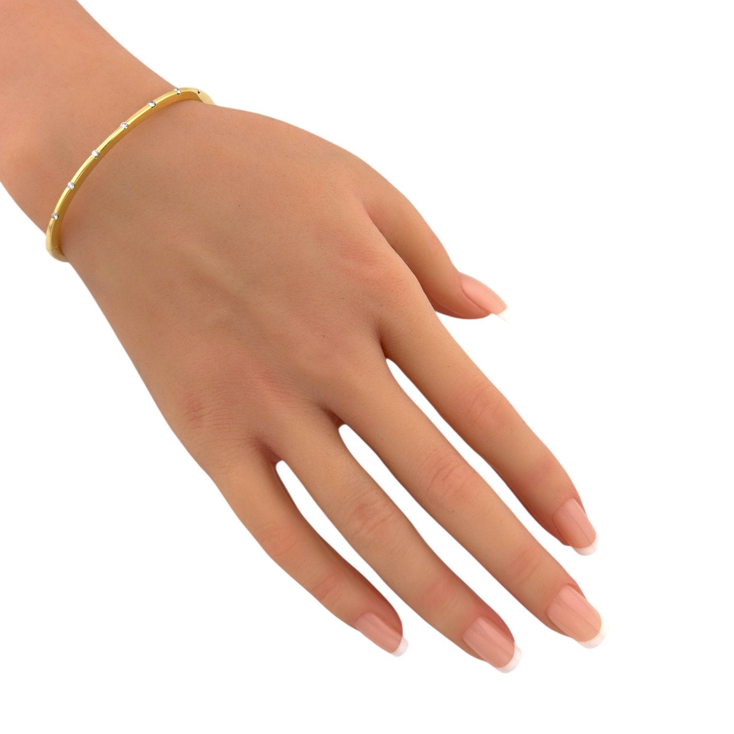 Roberto Coin - Bracelet - 18 kt. Yellow gold, Exclusive Roberto Coin 18K Yellow Gold 0.21ct Diamond Hinged Bracelet -  0.21ct. tw. Diamond