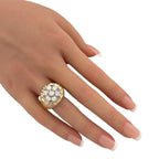 14K Yellow Gold Bold 2ct Diamond Cluster Ring