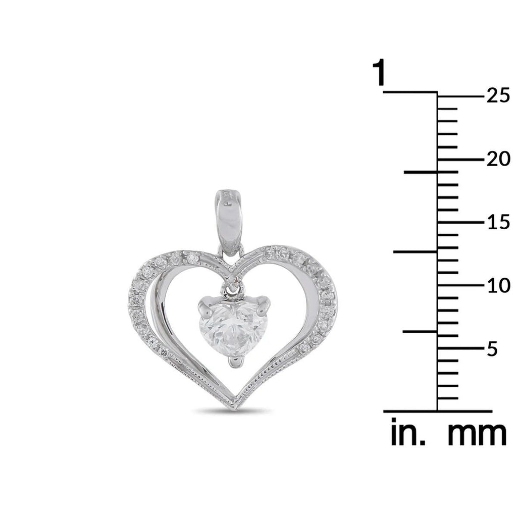 Platinum and 0.59ct Diamond Heart Pendant