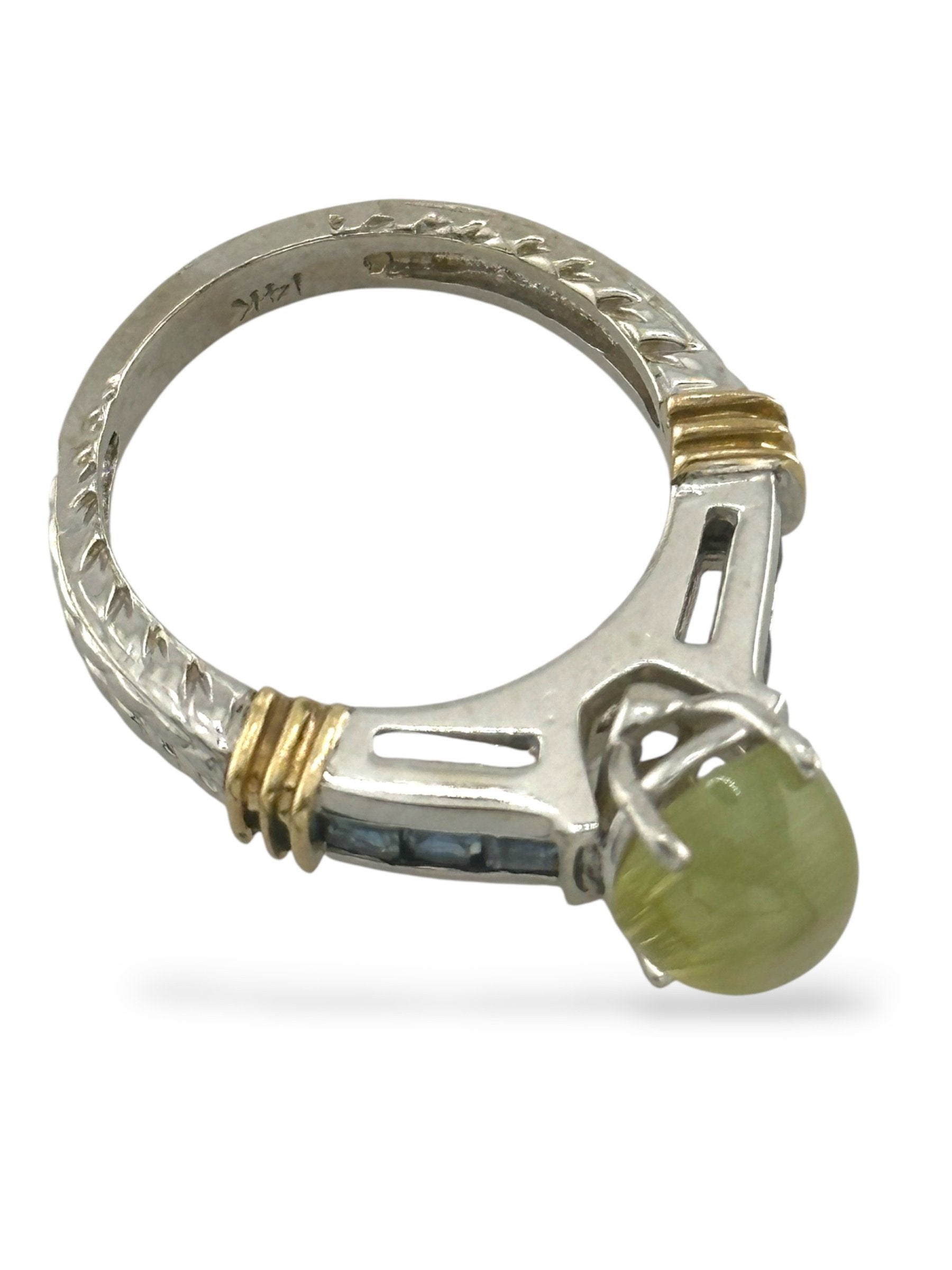 Natural Cat's Eye Chrysoberyl Diamond Gold Ring 2.2ct