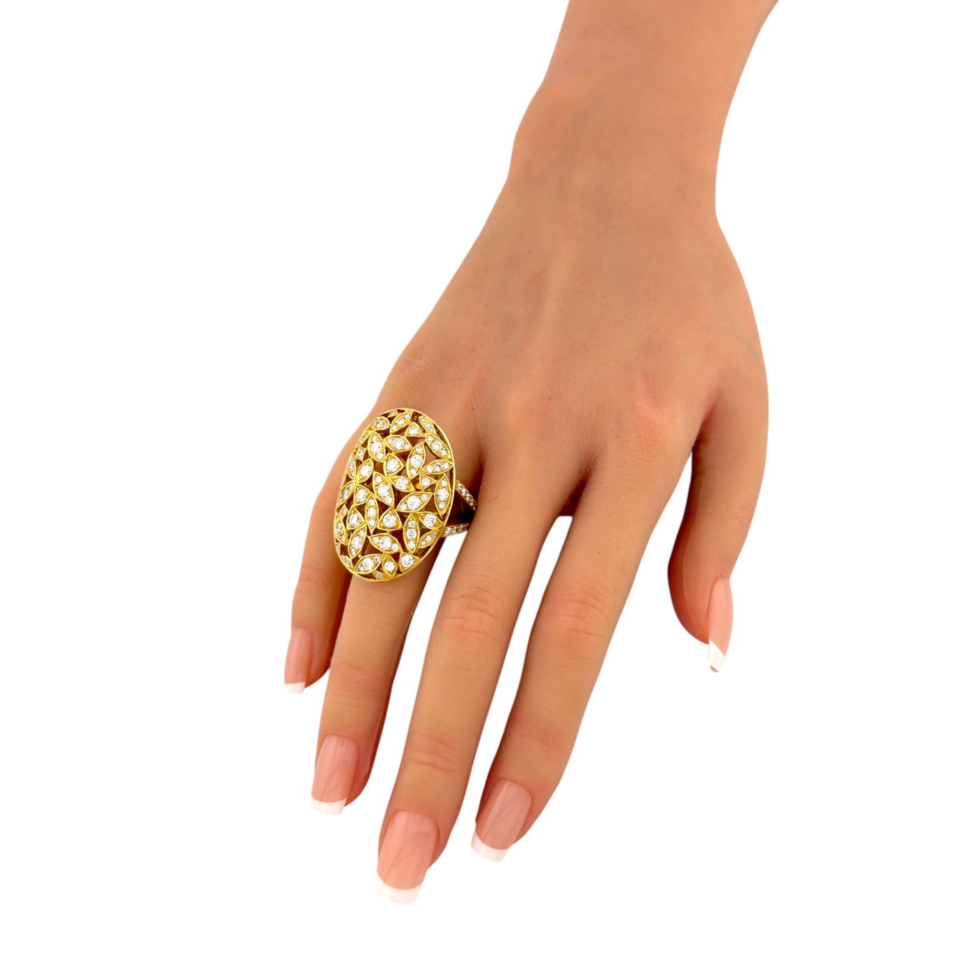18K Yellow Gold 4.00ct Diamond Statement Ring