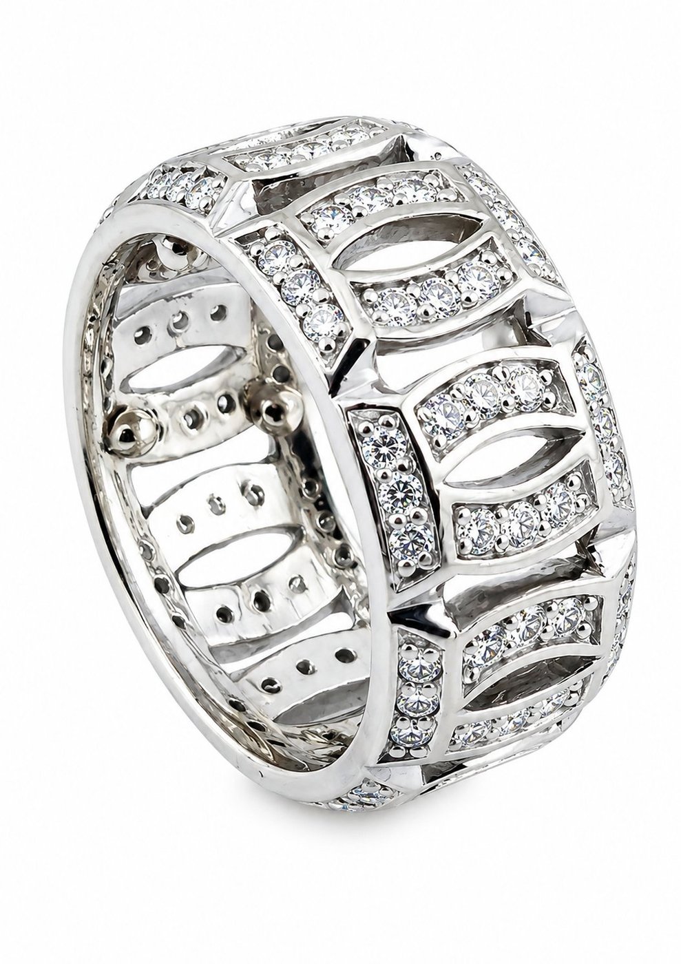 14K White Gold 1.00ct Diamond Band Ring