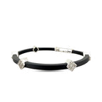18K White Gold 0.35ct Diamond and Black Silicone Bracelet