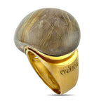18K Yellow Gold Evanueva 70ct Rutilated Quartz Statement Ring