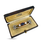 K. Faberge Imperial Russian 56 Yellow Gold 1.55ct Diamond and Enamel Brooch