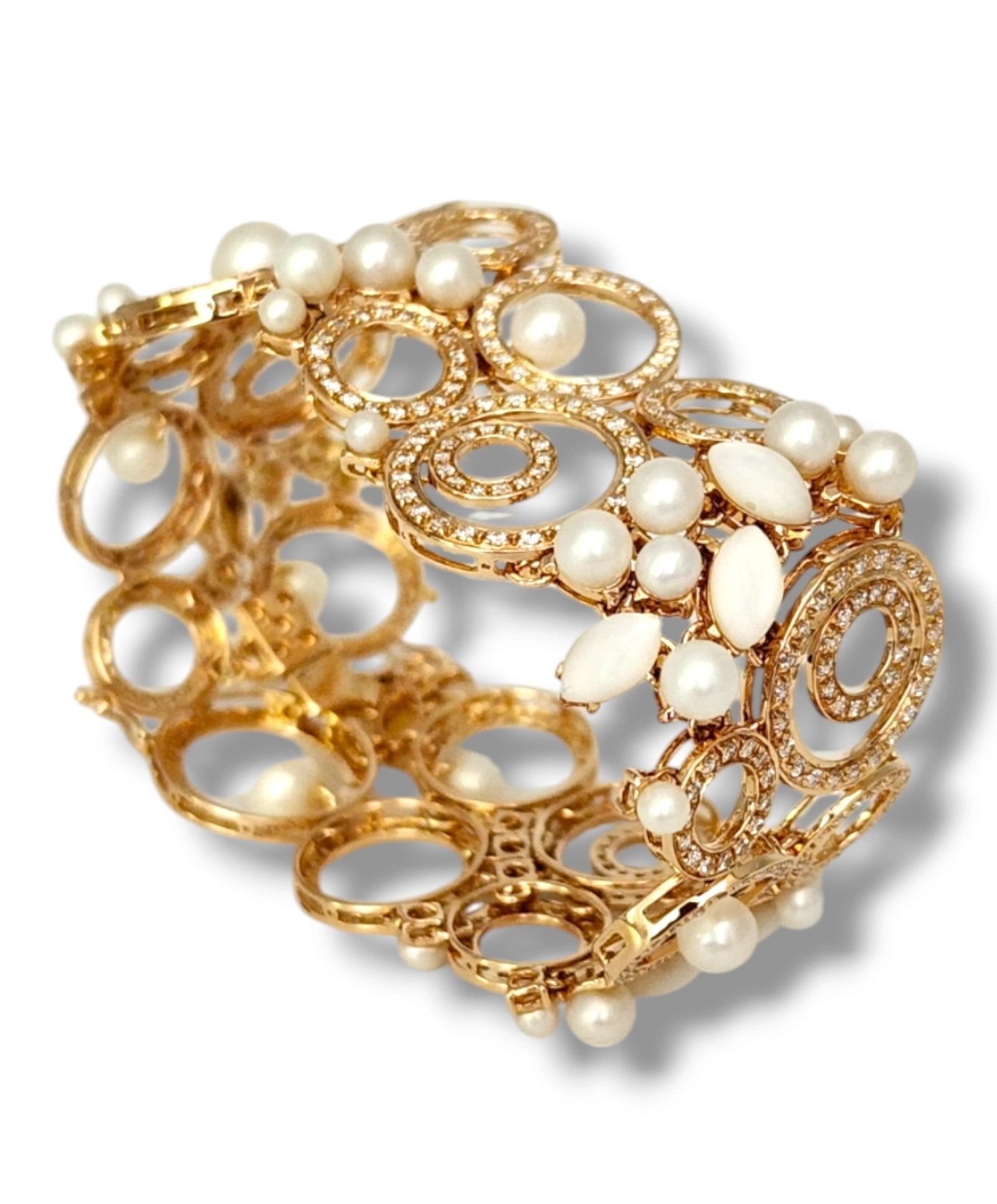 18 kt. Yellow gold, Gorgeous 18K Gold & Diamond  Bracelet 3.80  ct Diamonds -  3.80ct. tw. Diamond (Natural)