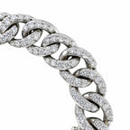 18K white gold diamond interlocking circle link bracelet