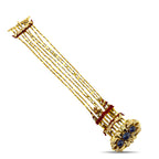 Antique 18K Yellow Gold Red Enamel 4.00ct Sapphire and 2.50ct Diamond Bracelet