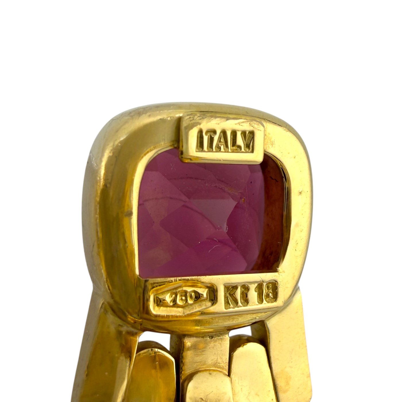 Italian 18K Yellow Gold Citrine Amethyst Pink Tourmaline and Peridot Cascade Clip On Earrings