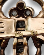 Imperial Russian 56K Gold and Diamond Dragonfly Art Nouveau Brooch 2.7ct