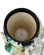 Antique Rare Large French Barbotine Majolica Floral Vase – Circa 1850