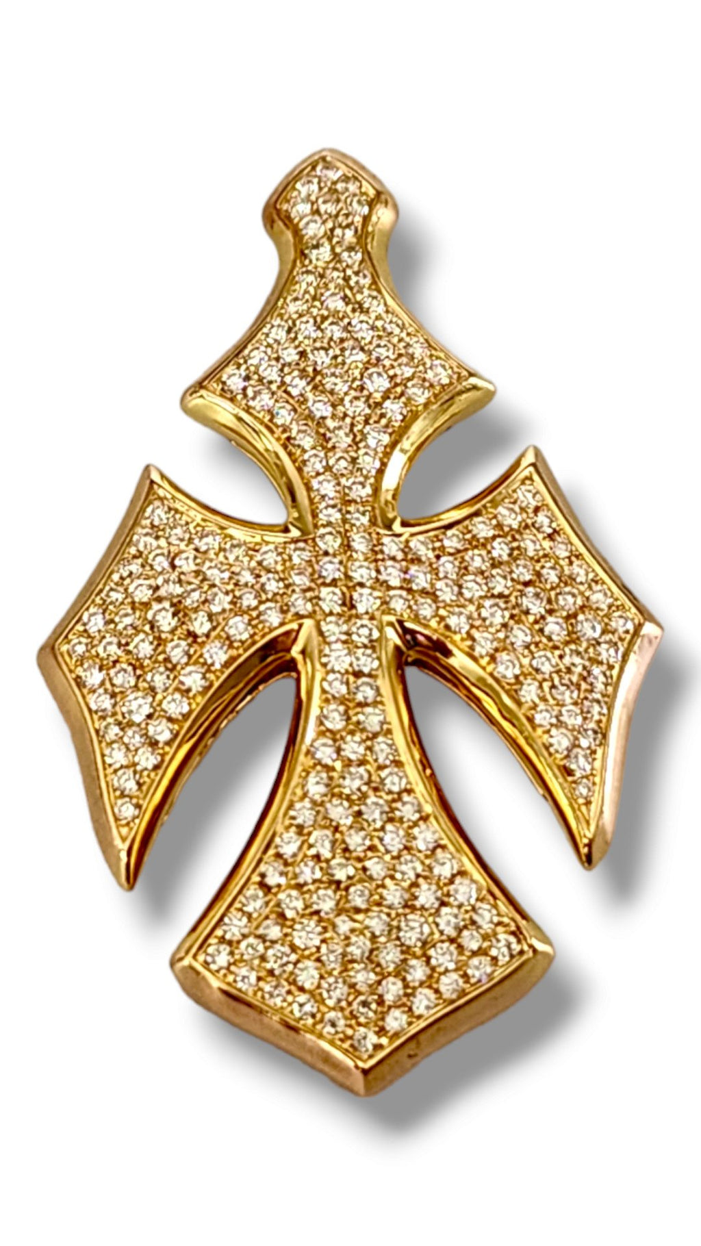 18K Gold Cross Pendant with 3.15ct Diamonds