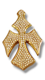 18K Gold Cross Pendant with 3.15ct Diamonds