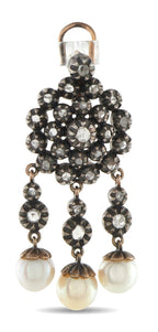 Antique Victorian Rose Gold and 3ct Diamond Earrings