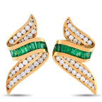 Charles Krypell18K Yellow Gold 2.50ct Diamond and Emerald Earrings – These stunning Charles Krypell earrings possess a distin