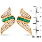Charles Krypell18K Yellow Gold 2.50ct Diamond and Emerald Earrings