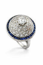 Platinum and Diamond French Art Deco Ring