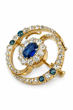 Antique Sapphire and Diamond Pin Brooch 1.68ct