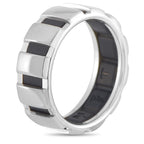 Chaumet 18K White Gold Black Rubber Band Ring