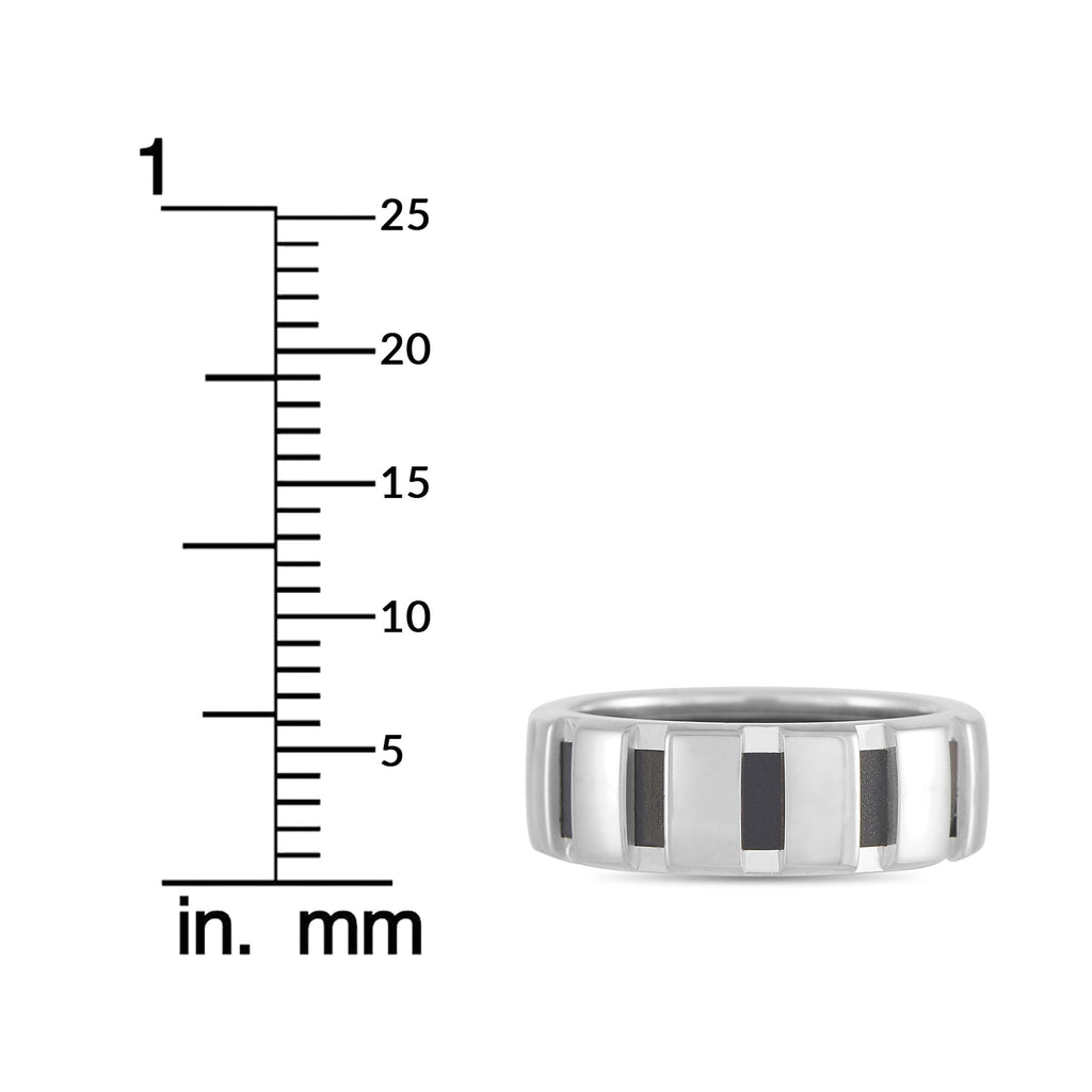 Chaumet 18K White Gold Black Rubber Band Ring