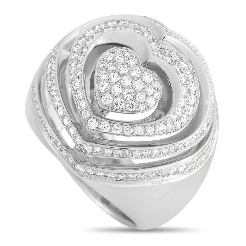 Chopard18K White Gold 1.17ct Diamond Ring – Negative space and a heart-shaped design makes this Chopard ring unlike anything 