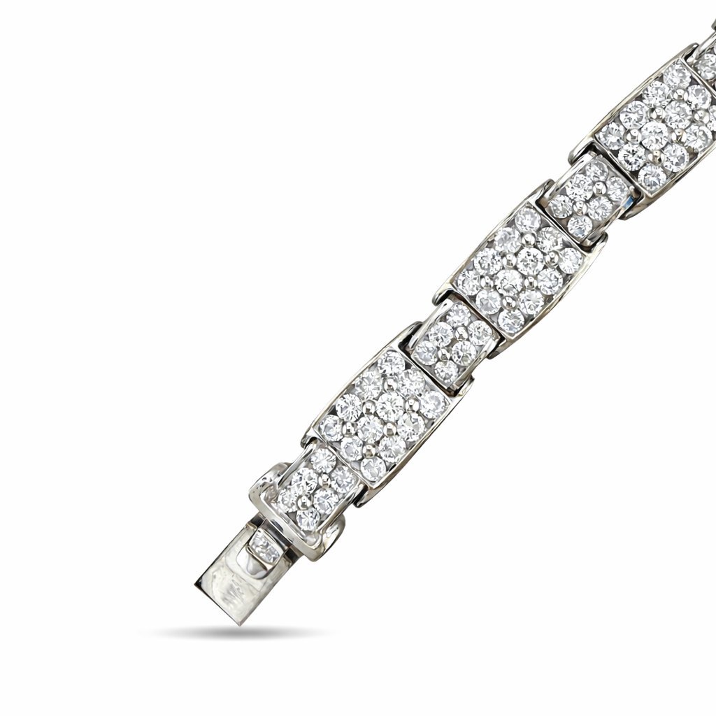 14 kt. Exclusive 14K White Gold 5.94ct Diamond Link Bracelet, White gold -  5.94ct. tw. Diamond