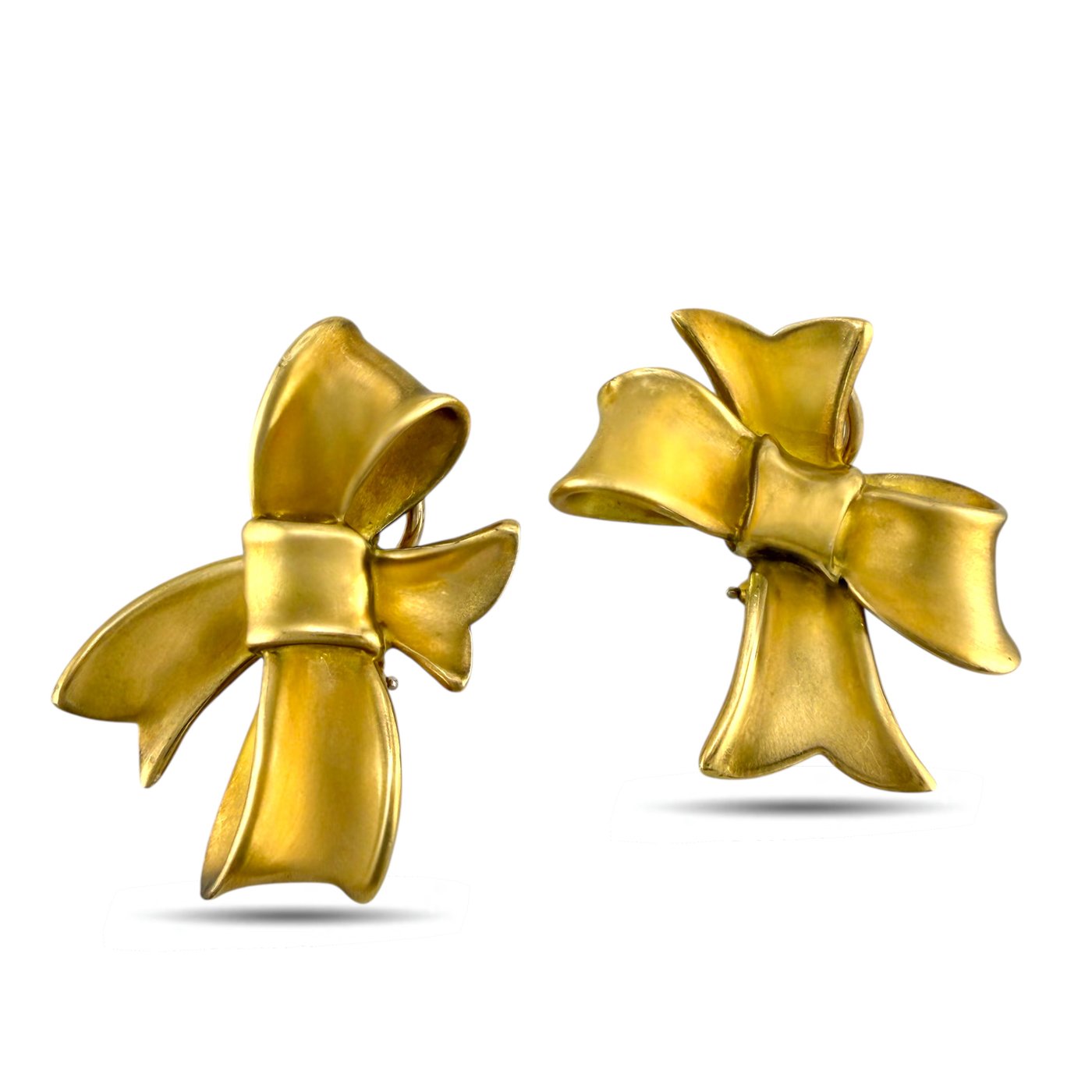 Vintage Angela Cummings 18K Yellow Gold Intertwined Ribbon Earrings