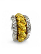 18K Yellow and White Gold 0.7ct Diamond Earrings