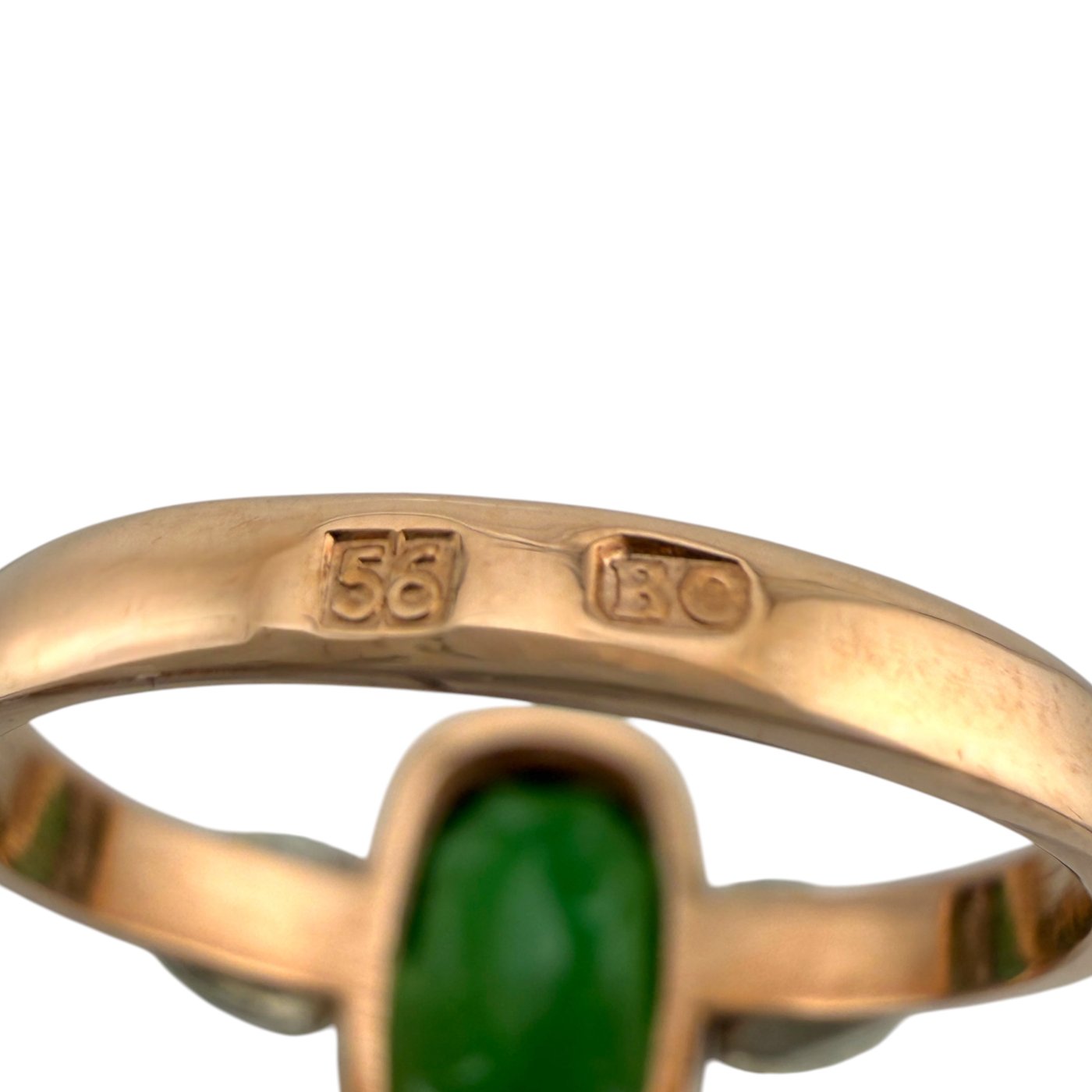 14K Rose Gold Imperial Russian Green 2.25ct Tourmaline and 0.70ct Diamond Ring