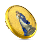 18K Yellow Gold Portrait Miniature Brooch/Pendant