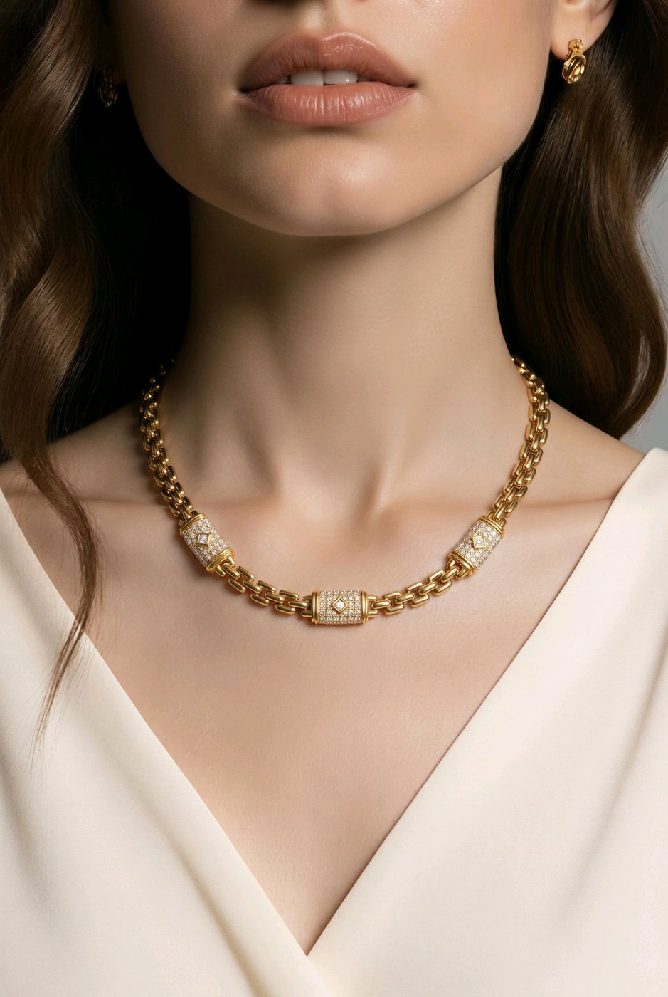 Cartier 4.40ct Diamond Maillon Panthere 18K Yellow Gold Link Necklace