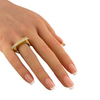 18K Yellow Gold 0.53ct Diamond Triangle Band Ring