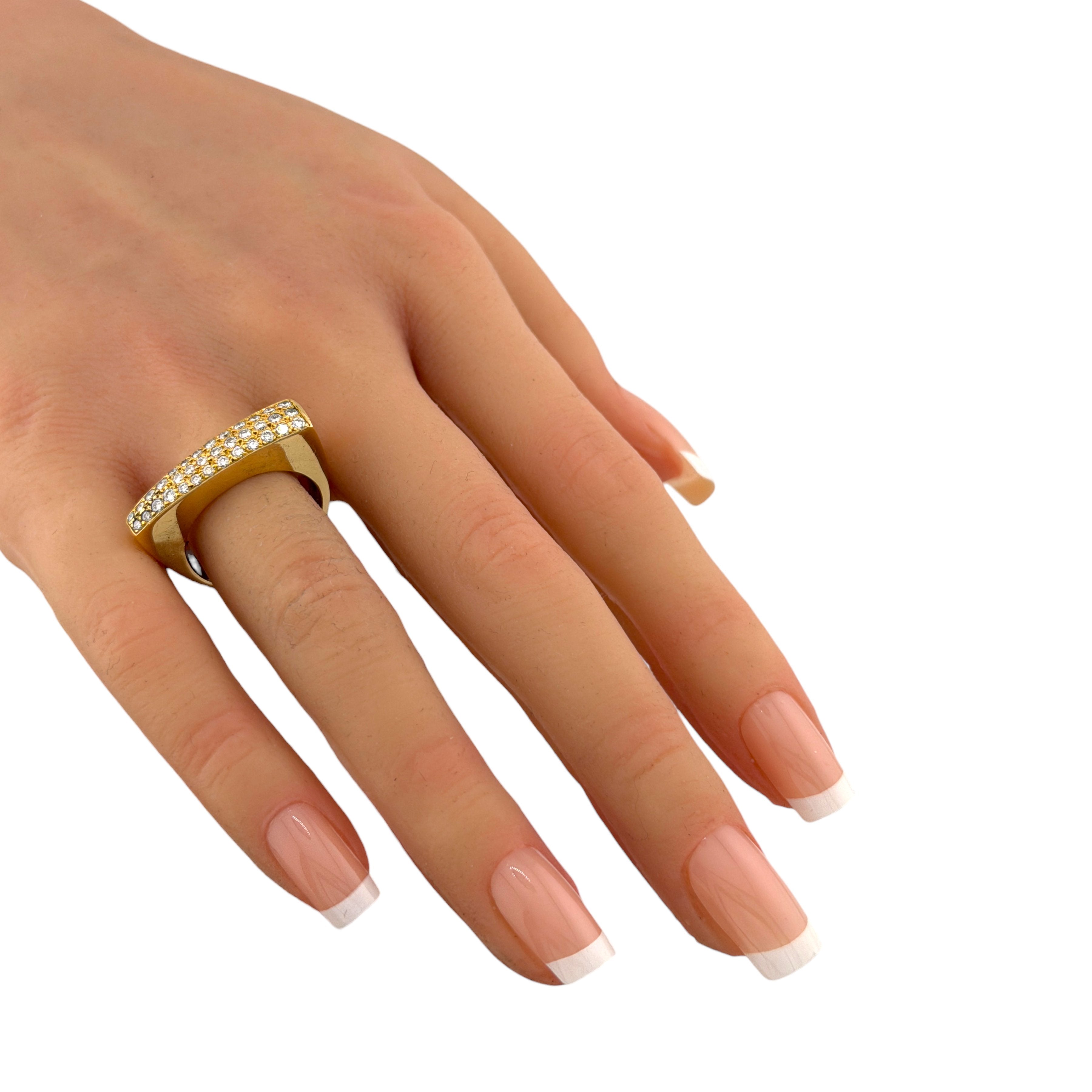 18K Yellow Gold 0.53ct Diamond Triangle Band Ring