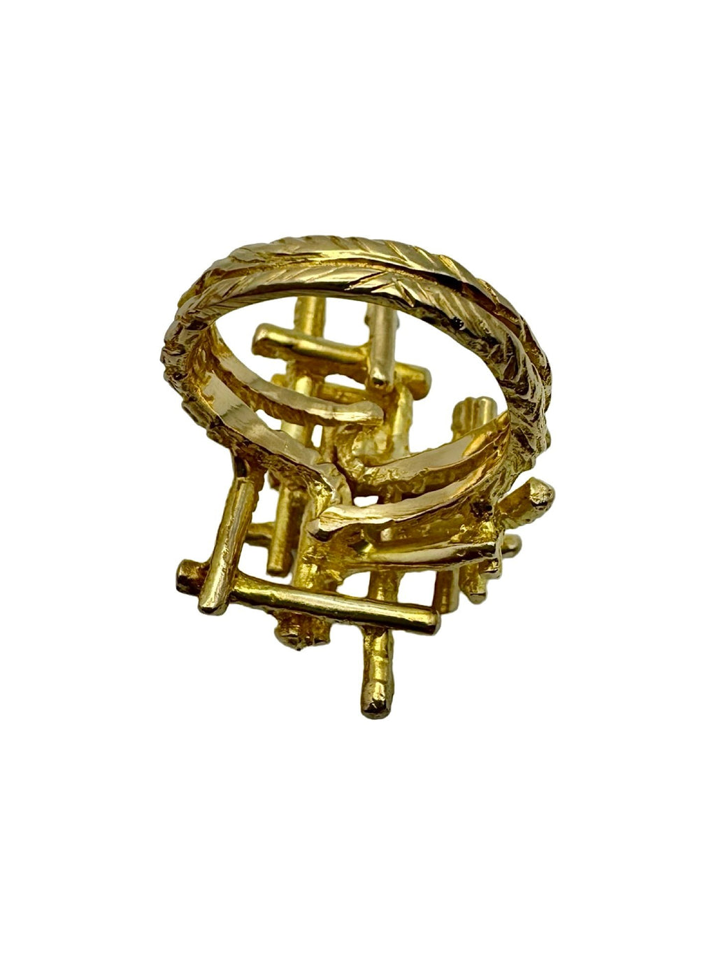 Large 14K Yellow Gold and 0.56ct Diamond Ring