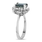 18K White Gold 0.2ct Diamond and 1.45ct Sapphire Ring