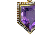 14K Yellow Gold Amethyst and 0.75ct Diamond Pendant