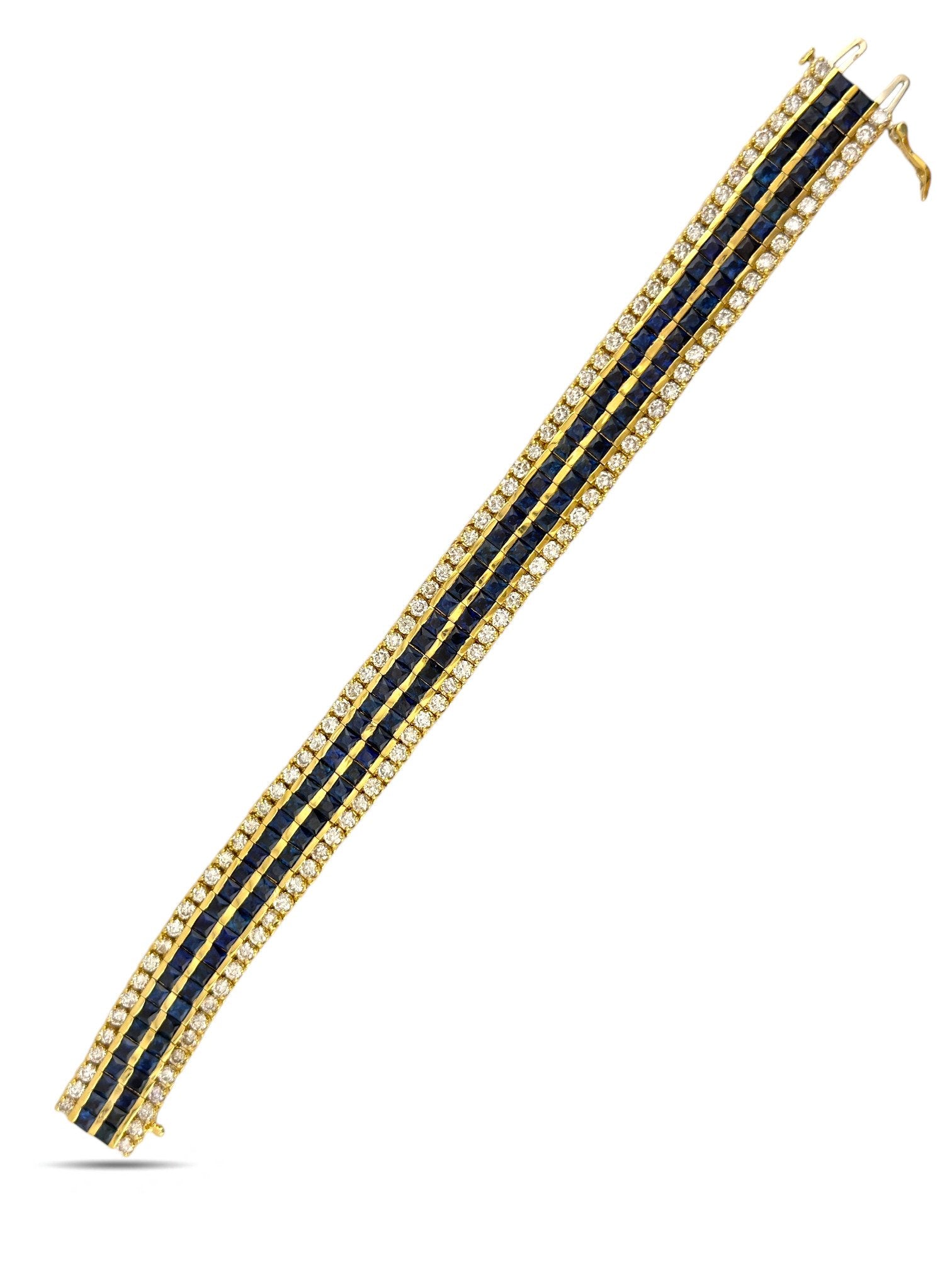 18K Yellow Gold 13.2ct Sapphire and 7.2ct Diamond Bracelet