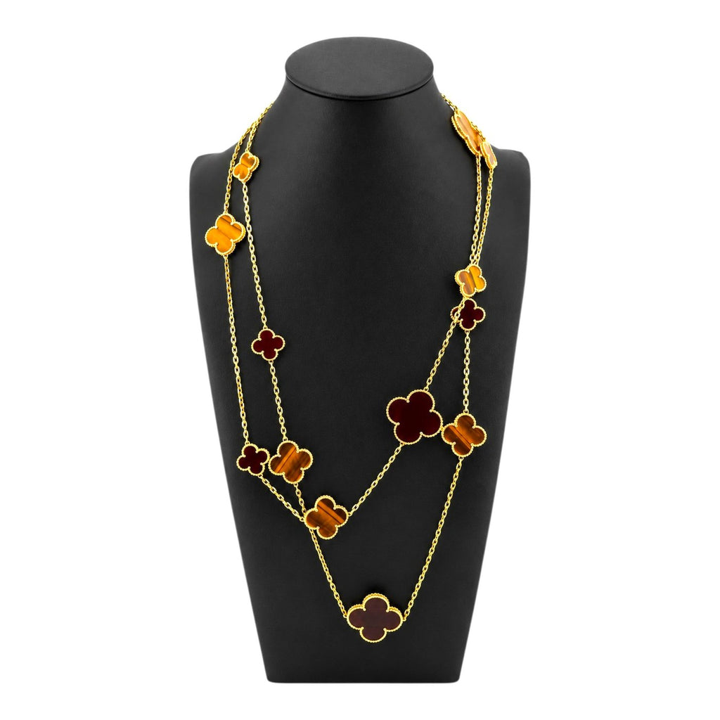 Van Cleef & Arpels 18k Gold Magic Alhambra long necklace, 16 motifs