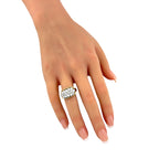 14K White and Yellow Gold 2.0ct Diamond Cluster Ring