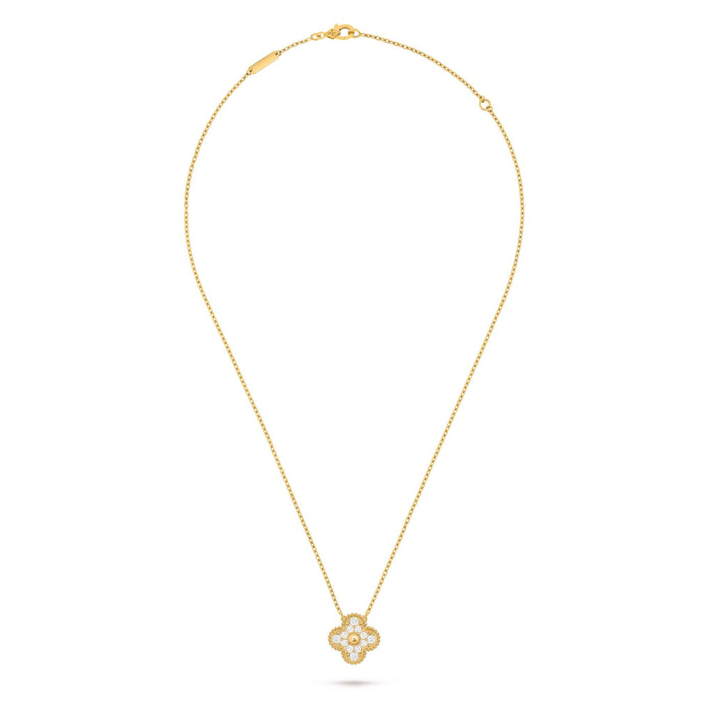 Van Cleef & Arpels - Necklace - 18K Rose gold, Vintage Alhambra pendant, 18K Rose Gold, round diamonds