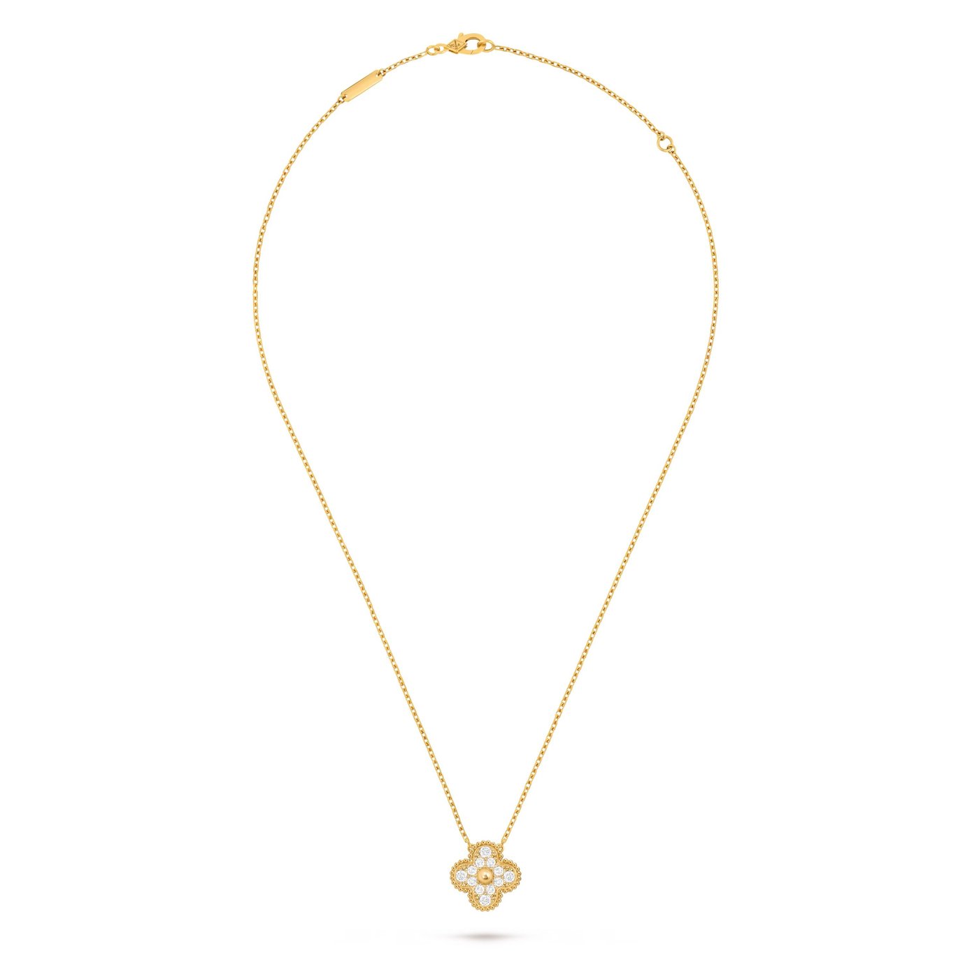 Van Cleef & Arpels - Necklace - 18K Rose gold, Vintage Alhambra pendant, 18K Rose Gold, round diamonds