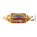 Pride Marie Lichtenberg 18K Rose Gold Rainbow Enamel and 0.15ct Diamond Two-Sided Pendant Diamond (Natural)