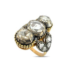 K. Faberge Imperial Russian 14K (56K) 14K Yellow Gold Old Cut 4.20ct Diamond Ring