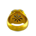 Ring underside showing the wide gold band and openwork setting