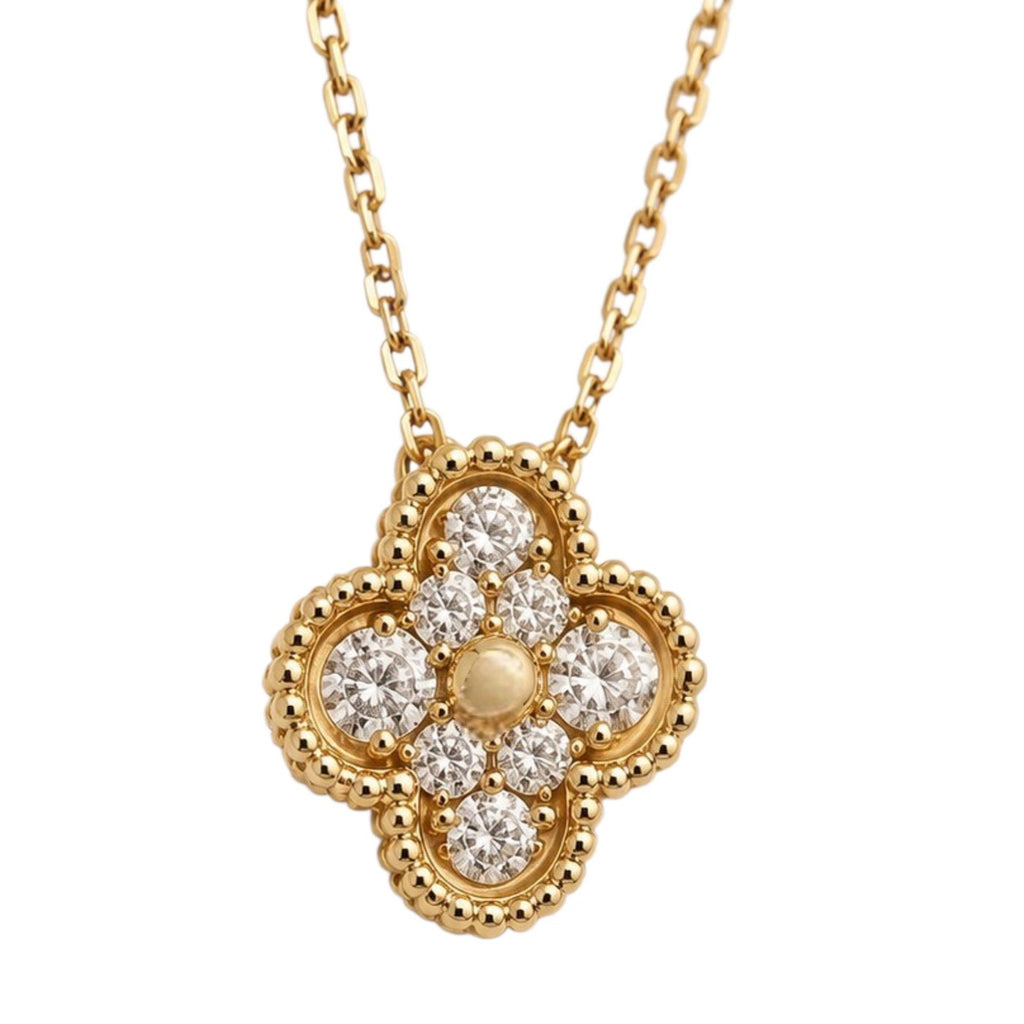 Van Cleef & Arpels - Necklace - 18K Rose gold, Vintage Alhambra pendant, 18K Rose Gold, round diamonds